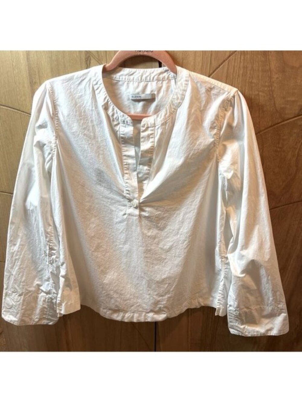 Bldwn Women’s Blouse Size Small Kai Optic White Long Sleeve Cotton